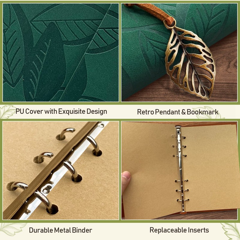 Joy & Inspiration PU Leather Notebook Vintage Refillable Bound Beautiful