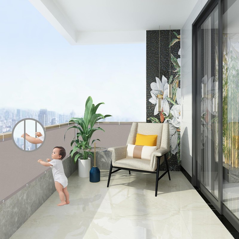 AXT SHADE Balcony Privacy Screen 90x400cm Waterproof Balcony Cover Wind