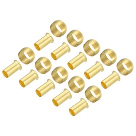 TA-VIGOR 10mm Tube OD Compression Sleeves and Ferrules, 60PCS Brass Compression Insert & Ferrule Fitting Assortment Kit for Oil Water Air Pipe