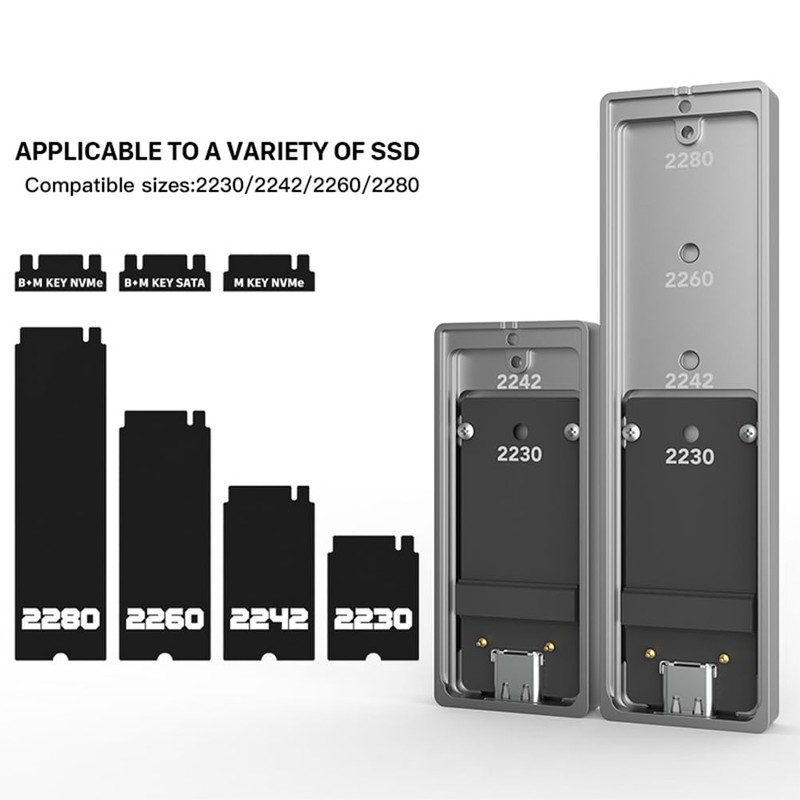 Snblzhef M.2 Solid State Drive Enclosure Dual Protocol External Reading