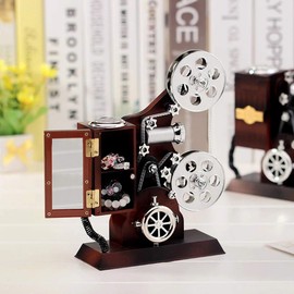 Jofanvin Projector-Machine-Music-Box-Vintage-Hand-Cranked-Mechanism Mini Musical Retro Classical Table Desk Decoration