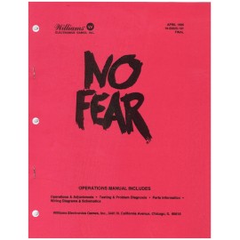 Williams No Fear Pinball Machine Manual 152 Pages BRAND NEW!