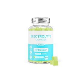 Electrolyte Gummies, Hydration+ Support, Lemon & Lime Flavour, Vegan Electrolyte Supplement with Sodium Potassium Magnesium & Calcium, 60 Gummies
