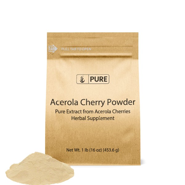 Pure Original Ingredients Acerola Cherry Powder 1lb Non-GMO, Gluten Free, Eco-Friendly Packaging