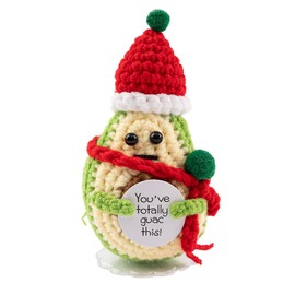 Sasotiye 25PCS Positive Potato Bulk with Stand Cute Funny Emotional Support Crochet Sets with Positive Card Handmade Wool Knitted Positive Crochet Avocado Desk Decoration for Coworker