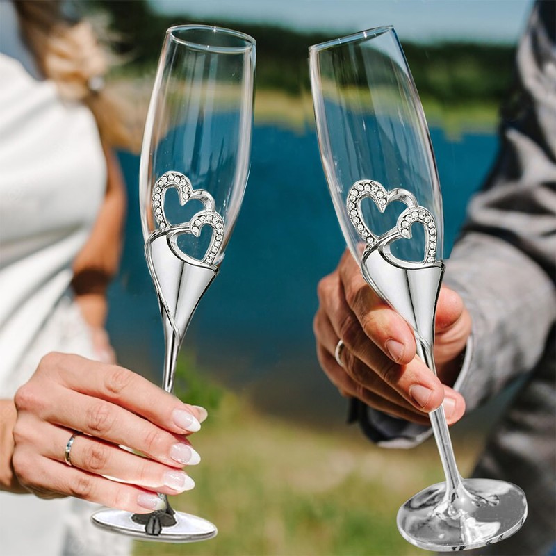 VARLKA - Juego de cuchillos para tartas de boda, copas