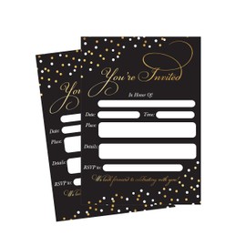 50 Fill In Invitations, Black Wedding Invitations, Bridal Shower Invitations, Rehearsal Dinner, Dinner Invite, Baby Shower Invites, Bachelorette Party Invites, Engagement, Sweet 16, Graduation