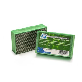 Glass Polish (Grit 60) Pack of 2 PRO Diamond Hand Pad Sanding Block for Smoothing, Edging and Polishing - 3.74” x 2.16” (95x 55mm)