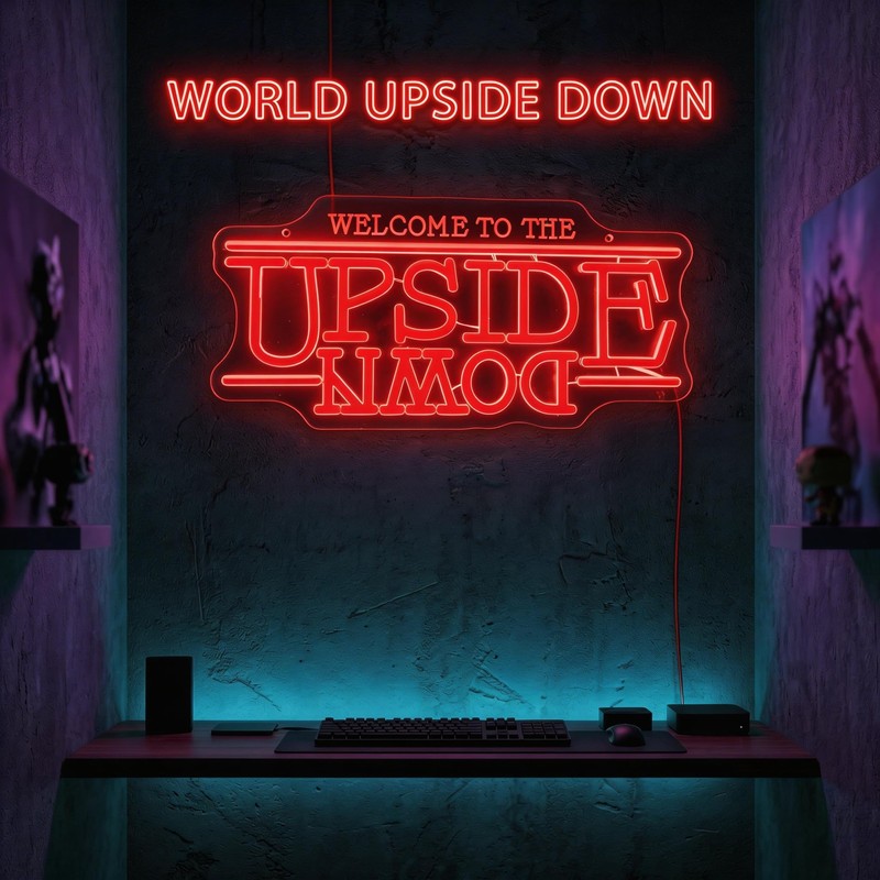 Jesalah Welcome To The Upside Down Neon Sign LED Sign