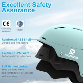 RIOROO Ski Helmet, Ski Helmets for Men Women Youth,Snowboard Helmet with Fluff Adjustable Vents,Compatible with Ski Goggles,Available for Snow Sports,Snowboarding Snowmobile Skiing Windproof.