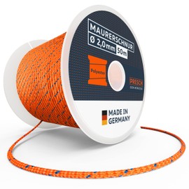 Presch Mason's Line 50 m | Diameter 2.0 mm | Polyester | Tear-Resistant, Weather-Resistant Guide Line with Spool | Knot-Resistant Construction Cord - Extremely Durable and High Quality