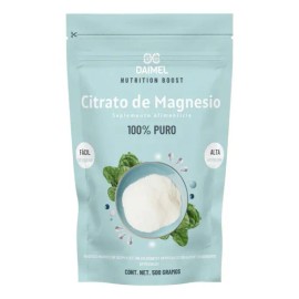 Citrato de Magnesio en Polvo Daimel 500g Grado Alimenticio Sabor Natural                                                                              