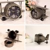 TenFuju Airplane Metal Tabletop Clock Industrial Home Decor Accents for