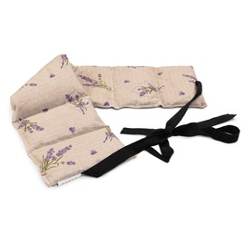 Lavender + Linseed Heat Cushion, 7 Chamber with Ribbon, 65 x 15 cm, Country House Style Romance, Heat Cushion, Grain Cushion, Back Heat and Cold