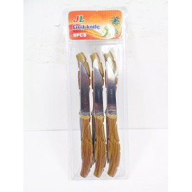 JL Stainless Steel Paring Knife Set 6 Pc Chefs Coring Kitchen Fruit Peeling Knives