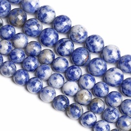 6 mm 58 piezas de piedra natural de sodalita espaciador de abalorio sueltas para hacer joyas, pulseras de bricolaje