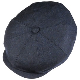 Stetson Hatteras Cashmere Silk Flat Cap Men Navy 7 1/4