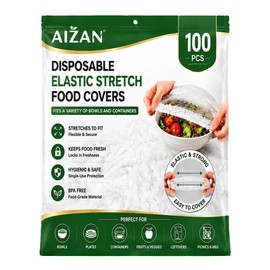 100PCS Disposable Elastic Stretch Food Covers, Reusable Plastic Bowl Covers
