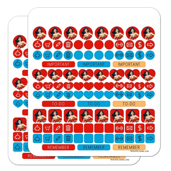 Wonder Woman Character Planner Calendar Scrapbooking Crafting Sticker Set