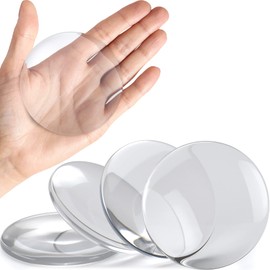Strongest Home Wall & Door Handle Stopper 3.15" Set of 4 Pieces Clear Rubber Door Knob, Round Wall Shield Cushion, Quiet Wall Protector for Door Handle Guard Door Bumper - Self Adhesive