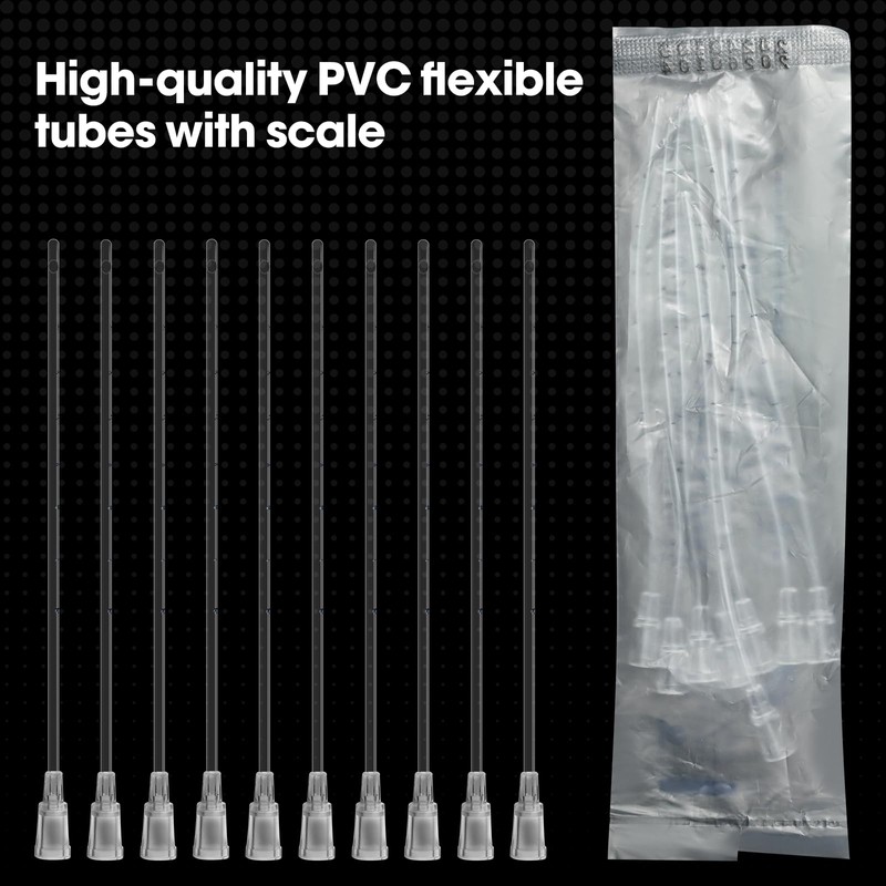 10ml Luer Lock Syringe with Cap and Soft Plastic Tube,