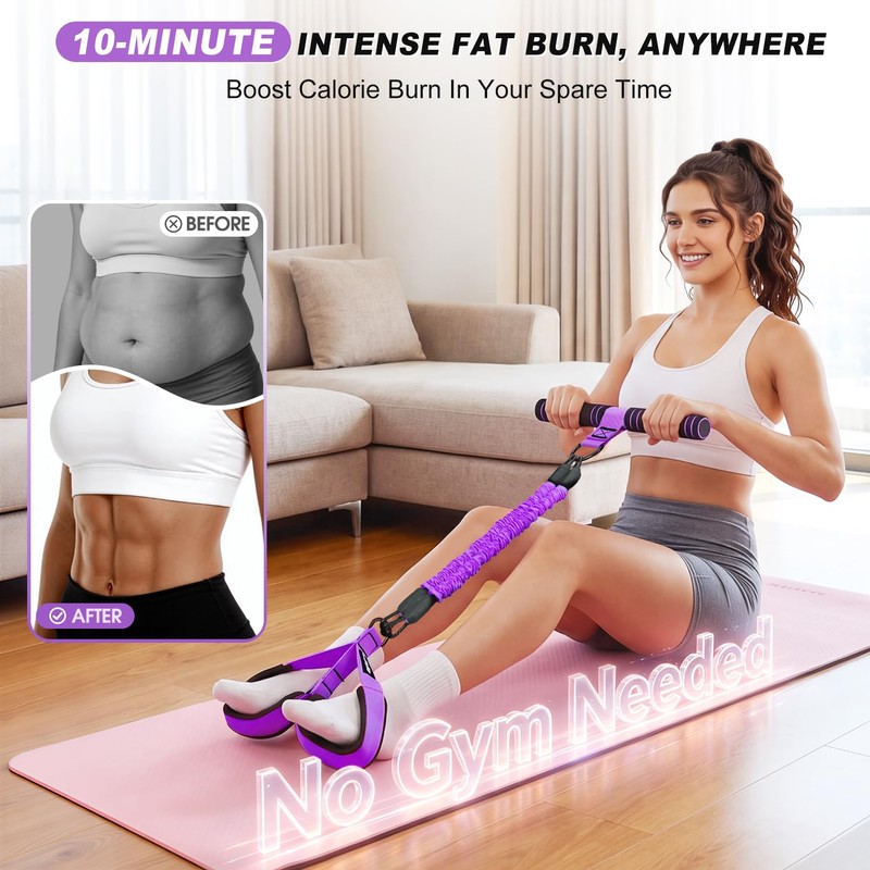 WOQQW Multifunction Pedal Resistance Band with Handle, Upgraded 3 Tube