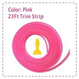 TIKUN TECH Pink Car Interior Decorative Molding Door Panel Gap Trim Strip (23Ft)