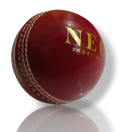 Neo Cricket Leather Ball, 2-Piece Construction, for T20 and 30-40 Over Matches (Red)