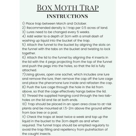 Box Moth Trap - 1 Trap & 4 Pheremone Lures - 5 Months Supply - Box Tree Moth Caterpillar Non-Toxic Treatment - 1 Trap Per 0.5 Acres - Seedzbox