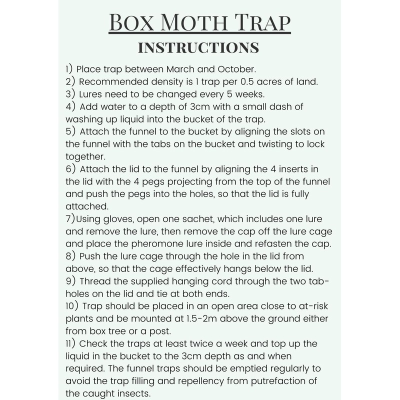 Box Moth Trap - 1 Trap & 4 Pheremone Lures