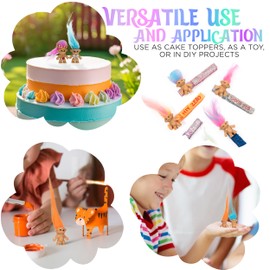 50 muñecos de pelo largo Lucky Mini Troll, colores de pelo surtidos, cuerpos de 0.8 pulgadas, cabello de 2 pulgadas. Decoración para tartas, cifras de acción, proyectos escolares, artes y