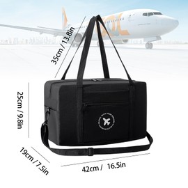 Amexo Hand Luggage Bag for Aeroplane 40 x 20 x 25 cm Hand Luggage Suitcase 25L Foldable Travel Bag Weekender Sports Bag Luggage Bag Suitcase Bag Cabin Handbags for Men and Women, gray, Foldable travel