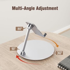 ITSHOM Swivel & Tilt Stand for Echo Hub, 360 Rotating Base, Desk Stand for Alexa Hub, Multi-Angle, Foldable Holder for Echo Hub 8" & 4-12.9" iPads/Tablets