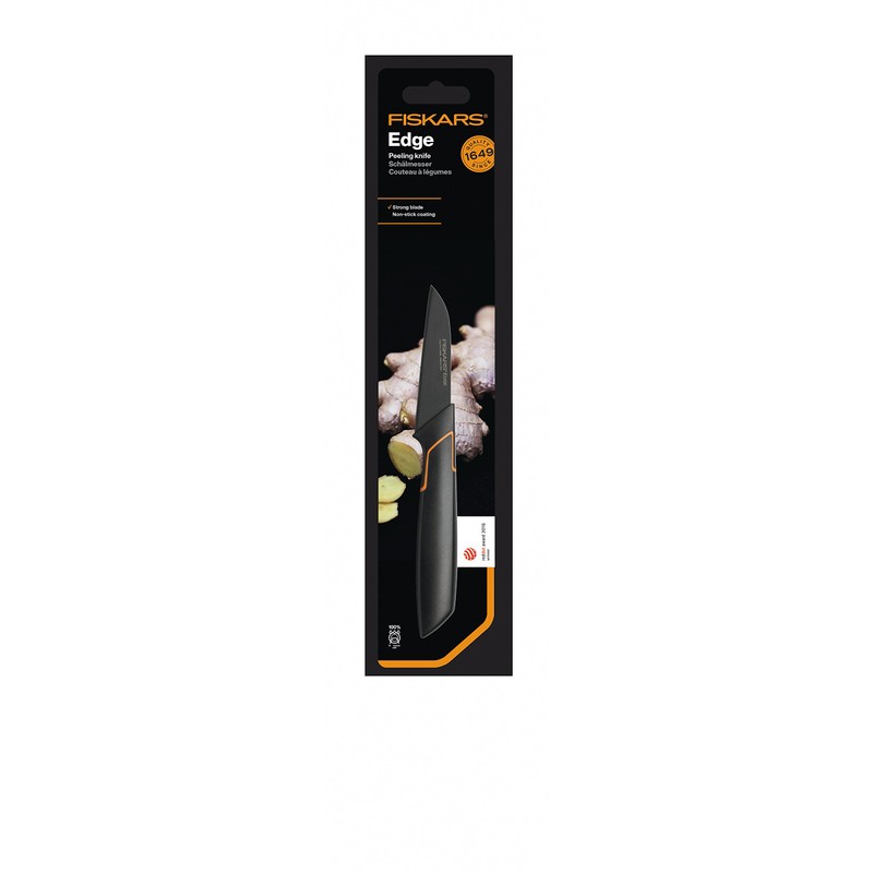 Fiskars Schälmesser, Modernes Design, Gerade Klinge, Gesamtlänge: 20 cm, Qualitätsstahl/Kunststoff,