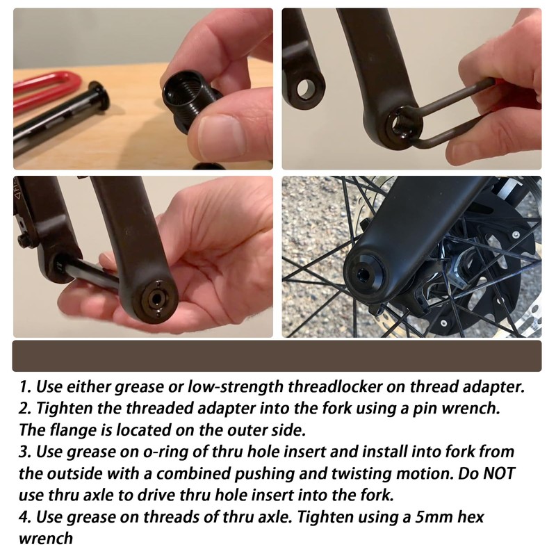 HQPARRTS 15mm to 12mm Fork Thru Axle Conversion Kit Compatible