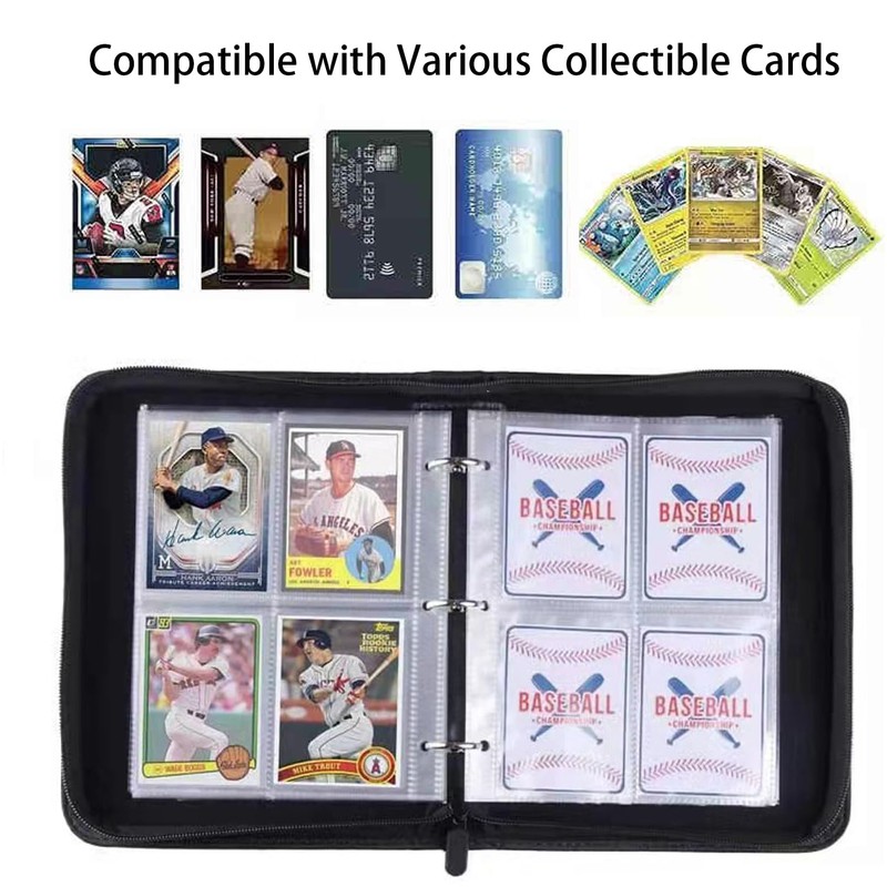 Trading Card Binder,400 Pockets Card Holder with 50 Removable Sleeves