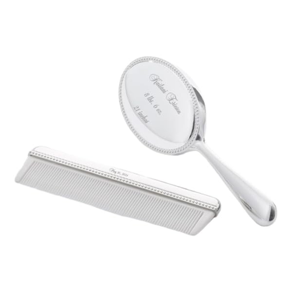 Silver Baby’s First Brush and Comb Set (Free Customization) - Things Remembered