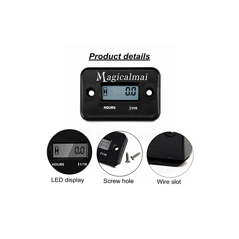 Magicalmai Inductive Hour Meter For Gas Engine Generator Lawn Mower