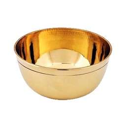 PARIJAT HANDICRAFT Round metal mixing bowl for salad, egg beating, decorative and kitchen serving purposes brass serving bowl for candy medium size (Mixing-bowls-04)