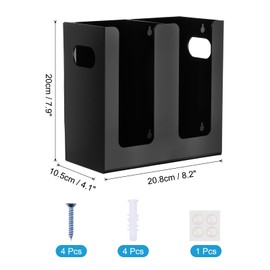 sourcing map Disposable Coffee Cup Dispenser, 2 Compartments Black Acrylic Paper Cup and Lid Plastic Storage Organizer Holder with Mounting Tools for Home Kitchen Office Countertop