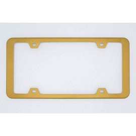 Sgooky Stainless Steel License Plate Frames, License Plate Cover Tag Holder with Corrosion Resistant Security,4 Hole with Screws (Champaign Gold,1pc)