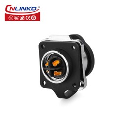 CNLINKO Outdoor Lighting Electrical Cable Power connectors, pin Socket Plug Connector Waterproof M16 4PIN, Male to Female Panel Mount Connector (4 PIN)