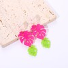Flower Leaf Dangle Earrings for Women Acrylic Lightweight Triple Leaf