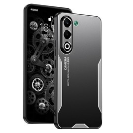 FORZARMOR for Oppo A5 5G (6.67 Inch) Slim Case, [Full Camera Protection] [Hard Back+Soft Edge],Armor Black & Silver Matte Cover (for Oppo A5)