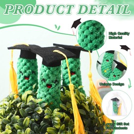 RoundFunny 20 Set Crochet Pickle Gifts Bulk with Support Cards Positive Appreciation Party Favors for Employee Coworker Teacher Student Nurse Cute Inspirational Cucumber Plush Dolls (Graduation)