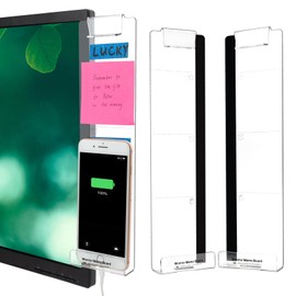Acrylic Computer Monitor Memo Board,2PCS Transparent Computer Monitors Screen Side Panel,Desk Reminder Accessories Desktop Memo Message Board for Office and Home Supplies for Women Men(Left and Right)