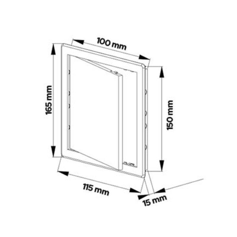 Miratic Inspection Flap Black ABS Material (10 x 15 cm)