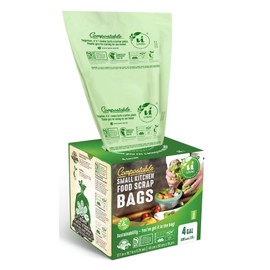 UNNI Compostable Trash Bags, 4 Gallon / 15 Liter, 100 Count, Extra Thick 0.75 mil Small Kitchen Food Scrap Bin Liners, Certified by BPI, CMA & OK compost HOME, Meets the ASTM D6400 Standard