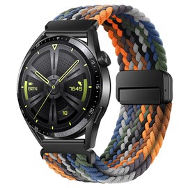 AidorMax Nylon Watch Strap 22 mm with Adjustable Magnetic Clasp for Men and Women, Comfortable Fit, Elastic Replacement Strap for Smartwatches and Watches (Camouflage)