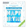 Happy Birthday Blue Recyclable Paper Banner - 2.6m